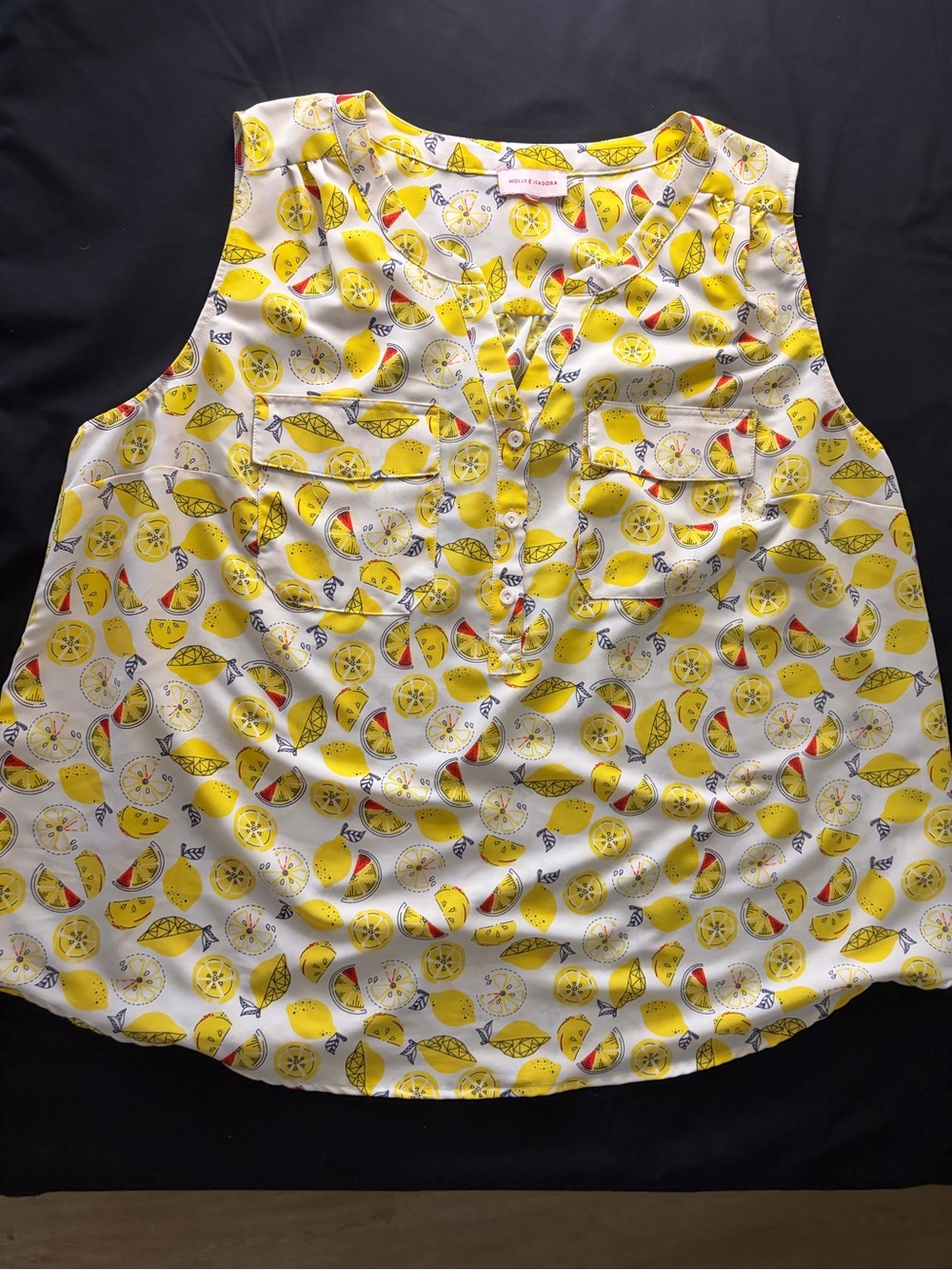 Sleeveless Lemon-Print Tank Top in Yellow